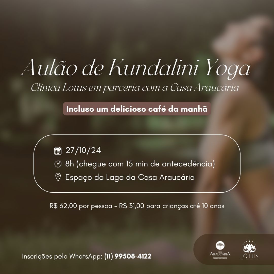 Aulão de Kundalini Yoga na Casa Araucária em São Roque.