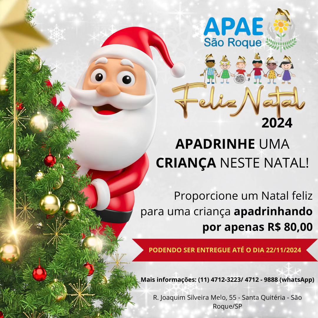 Apadrinhe Uma Criança da APAE Neste Natal