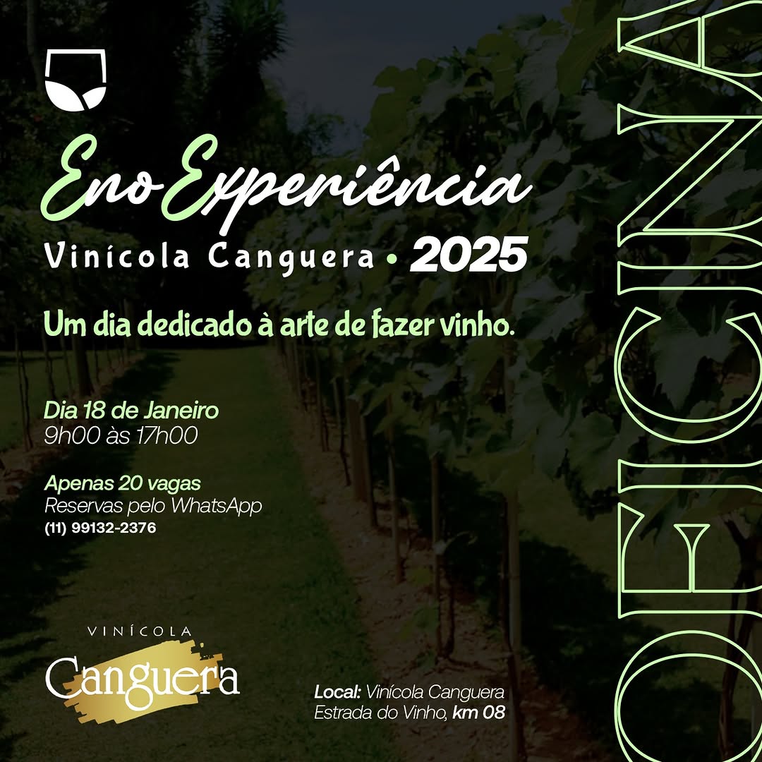 Vindima 2025 em São Roque: EnoExperiência na Vinícola Canguera.