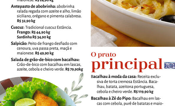 Cardápio de Páscoa para encomenda no Estância Supermercado em São Roque.